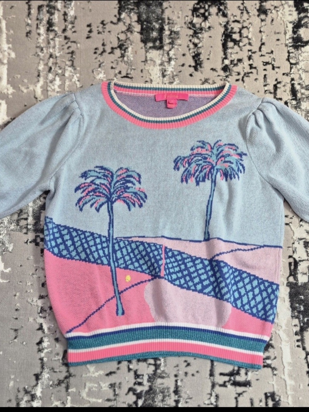 Vintage Lilly Pulitzer RARE Vivie Perfect Match Intarsia Cotton Sweater Small